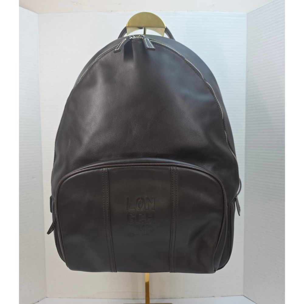 Longchamp 3D Moka Brown Leather Backpack Made in France 1847 189 002